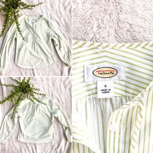Talbots green striped blouse. Size S💕